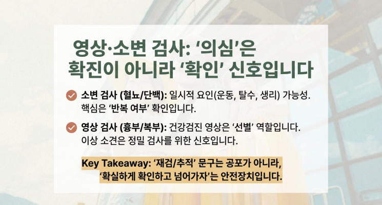 건강검진 결과 정상·주의·재검 행동 기준 도표