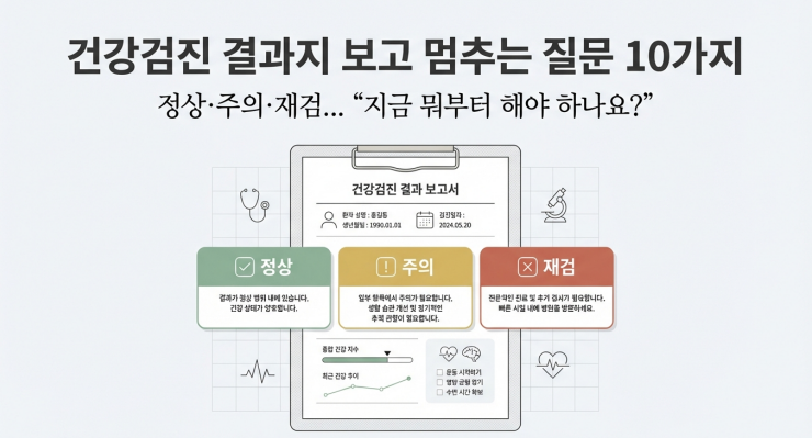 건강검진 헷갈리는 질문 10가지: 결과지 정상/주의/재검 해석과 다음 행동
