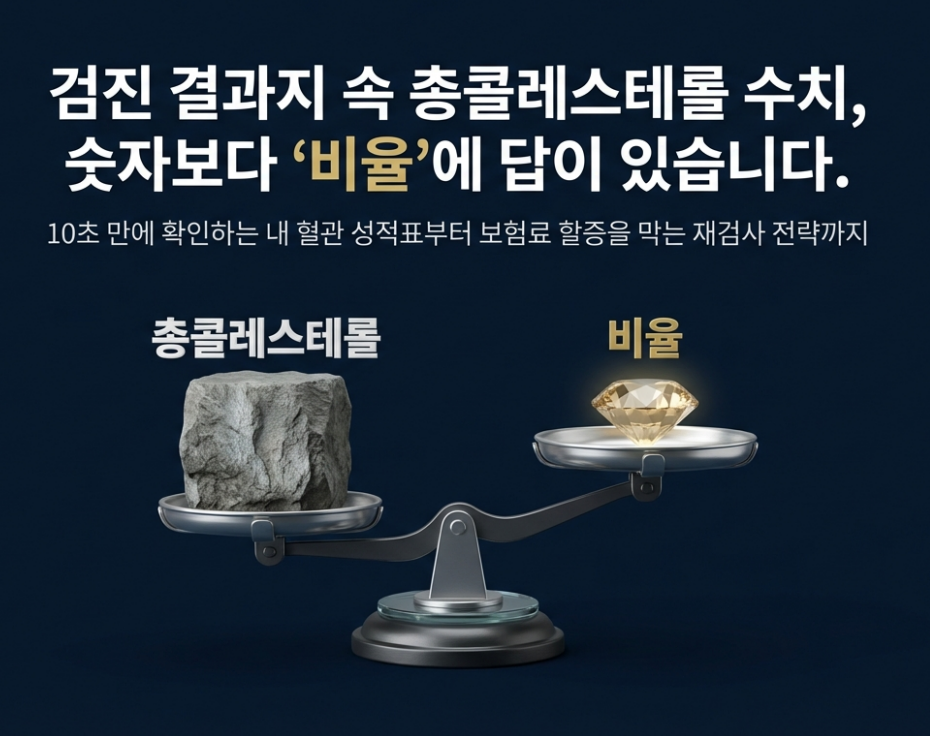 검진 결과지 속 총콜레스테롤 수치, 숫자보다 '비율'에 답이 있습니다.