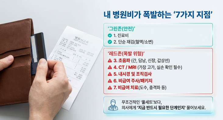 재검 비용은 "항목의 이름"이 아니라 "검사 단계의 깊이"에서 결정됩니다.