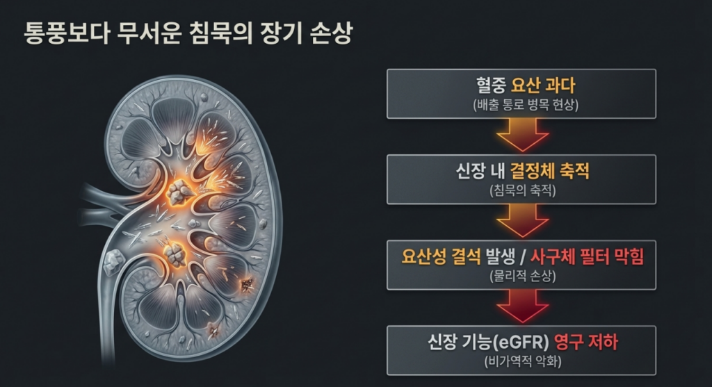 요산 수치 높음은 통풍 위험과 연결될 수 있지만, 실제 통풍 가능성은 증상 패턴과 반복 여부를 같이 볼 때 더 잘 보입니다.