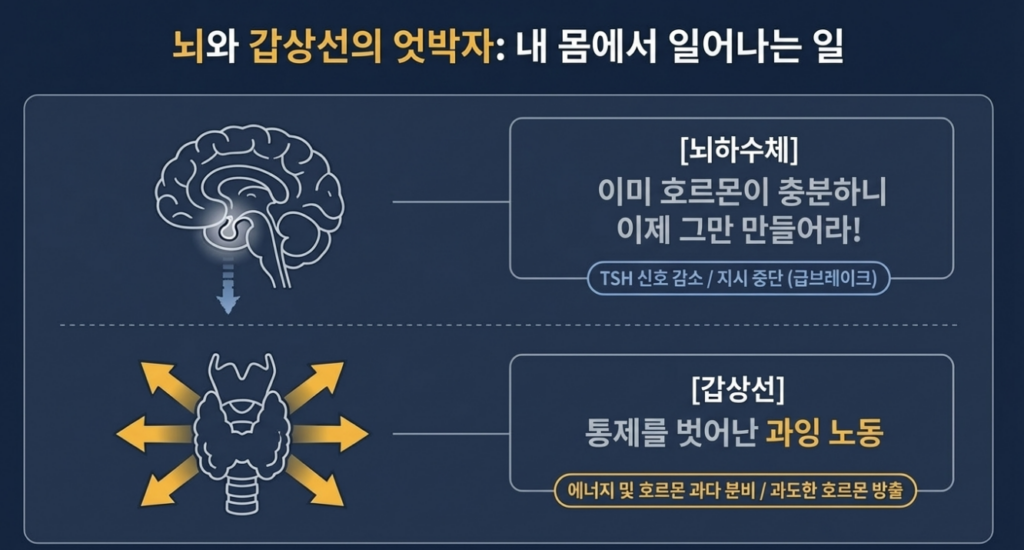 TSH가 낮으면 갑상선 항진 가능성을 먼저 생각하지만, 실제 해석은 Free T4·T3와 증상, 반복 여부까지 같이 봐야 정리됩니다.